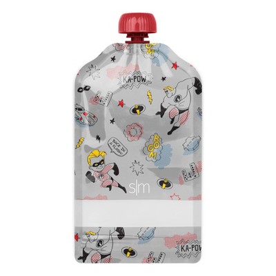 Pixar  Kids Food Pouches - Simple Modern: Reusable & Refillable Off-White Storage Bags, 5oz Capacity
