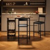 Bar Table and Chairs for 2, Dining Room Table with Double Tier Wine Rack and Glasses Hanging - 3 of 4