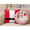 Saro Lifestyle Santa Belt Pillow - Down Filled, 18" Square, Red - 3 of 3