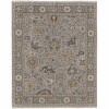 Gray and Brown Wool Oriental Hand Knotted Area Rug With Fringe - 4 of 4