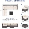 7-Piece Outdoor Patio Furniture Set - All-Weather PE Wicker Sectional Sofa with Cushions and Glass Coffee Table, Modular 6-Seater Living Room Set - 2 of 4
