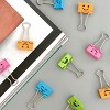 Wrapables Smiling Face Binder Clips for Office, Paper Clamps, Paper Clips, (Set of 48) Medium - image 3 of 4