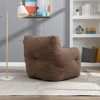 HDZNVF Soft Teddy Fabric Tufted Foam Bean Bag Chair With Teddy Fabric Coffee - 4 of 4