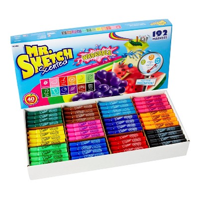 Mr. Sketch Scented Washable Markers, Assorted Scents and Colors, Chisel Tip, set of 192