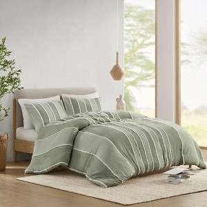 Ink+Ivy 3pc Shay 100% Cotton Striped Duvet Cover Set - 1 of 4