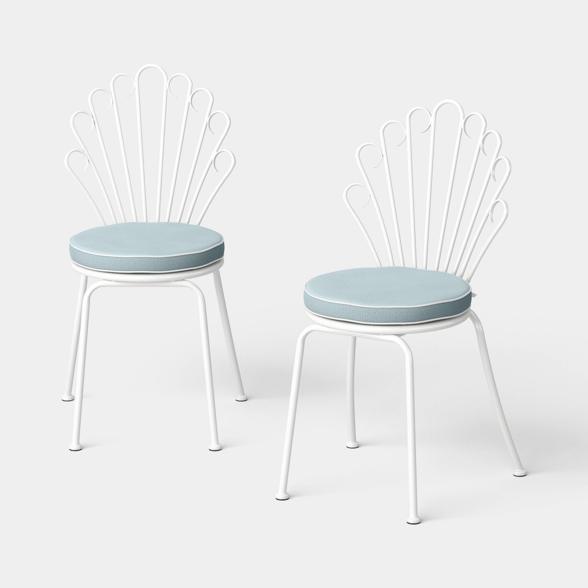 Stackable Shell Outdoor Patio Dining Chairs White