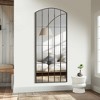 Lirago 67" x 28" Ironwork right angle Hanging Arched Bathroom Mirror with Black Rotatable Hardware for Adjustment - 2 of 4