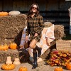 Women's Orange & Black Plaid Drawstring Shirt Dress - Cupshe - 4 of 4