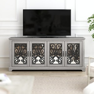 Galano Calidia 4 Door Wide Tv Stand - Dusty Grey Oak - 1 of 4