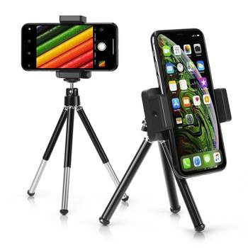 Insten Portable Mini Cell Phone Tripod Desk Holder & Stand Compatible with iPhone 12/12 Pro Max/Mini/SE 2020/11, Samsung Galaxy Universal Android