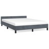 Bed Frame With Headboard Dark grey Velvet, plywood, engineered wood - 2 of 4