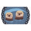 Earth Rugs Sea Otters Printed Round Trivet – 10" Coastal Jute Hot Pad - 2 of 3