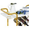 ZACHVO Deluxe Gold Bar Cart with Glass Holders & 5 Bottle Racks, 2-Tier Modern Marbled Wood Cart on Silent Wheels, for Kitchen & Dining Room - 4 of 4