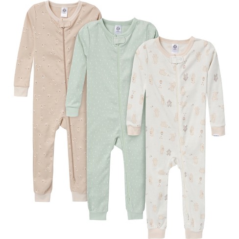 Gerber Baby Gender Neutral Snug fitting Footless Pajamas 3 Pack Bear 0 3 Months Target