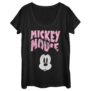 Women's Mickey & Friends Surprised Pink Logo - 1 of 4