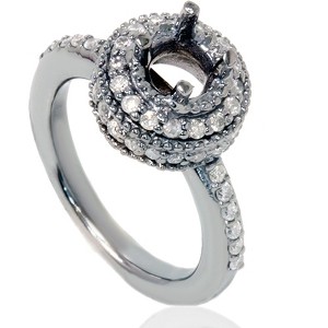 Pompeii3 1/2ct Grey Diamond Engagement Ring Setting 14K White Gold - 1 of 4