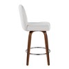26" Contemporary 360¡ã Swivel Counter Stools with Bent Wood Legs, Padded Seat, and Round Footrest (Set of 2) for Kitchen - 3 of 4