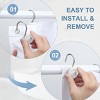 Home Mart Goods 12 Piece Set Chrome White Heavy Duty Shower Curtain Hooks Rings Rustproof Metal - 3 of 4