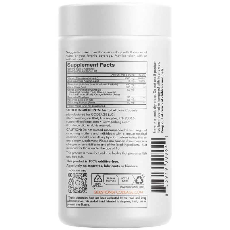 Codeage Liposomal Vitamin C Capsules - 180ct, 3 of 18