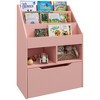 Alilang 23.50 Inch Multi-Tier Storage Shelf with Drawer and Open Compartments - Pink - 3 of 4