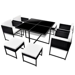 vidaXL Outdoor Dining Set Black Powder-coated steel frame 8-seater - 1 of 4