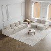 Curved Chenille Sectional Sofa with Chaise, L-Shaped Modular Couch with Deep Cushions and Neck Support Pillows for Living Room and Bedroom - 4 of 4