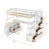 NicBex Twin Size Loft Bunk Bed with Desk, Modern Wooden Bed Frame with 2 Open Shelves, 7 Storage Drawers and Stairs for Bedroom - 2 of 4