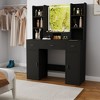 Makeup Vanity, 41" Dressing Table With Mirror And Bench, 5 Drawers, 6 Shelves, Adjustable 3 Color Light Dressing Table for Bedroom - 2 of 4