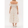 August Sky Women's Floral Off Shoulder Side Split Midi Dress - 2 of 4