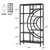Resenkos Bookshelf, Bookcase Standing Shelf Unts,8-Tier Bookshelf, 71" Geometric Bookcase, Industrial Etagere Shelving Unit,Brown & - 2 of 4