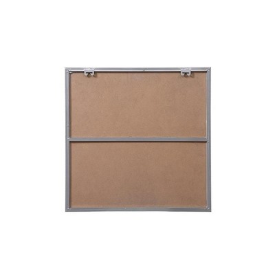 Modern Silver Metal Frame Square Bathroom Mirror 24 inch