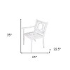 HomeRoots 24" White Steel Geo Back Outdoor Arm Chair - 3 of 4