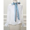 Allegra K Women's Stripe Ribbon Skinny Long Narrow Neckerchief Hairband Wrist Wear Handbag Handle Wrap 1 Pc - 2 of 4