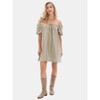 EXLURA Womens Summer Denim Short Puff Sleeve Dresses Knit Loose Plus Size Short Mini Dress 2025 Trendy Outfit - 2 of 4