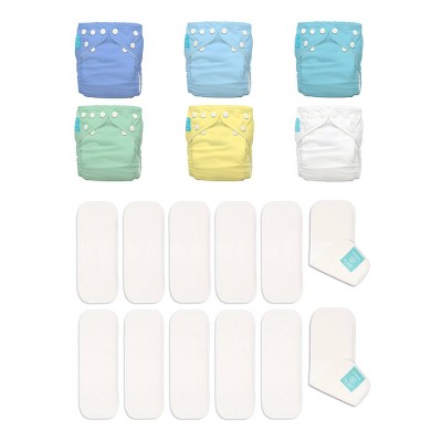 ALVABABY New Design Reuseable Washable Pocket Cloth Diaper Nappy 2 Inserts H001