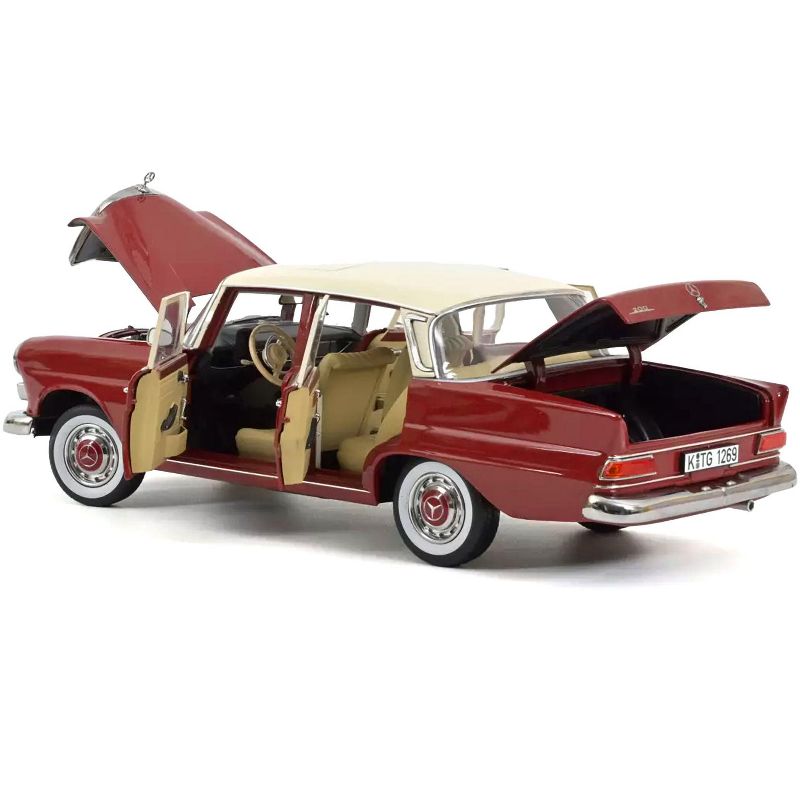 1966 Mercedes-Benz 200 Red with Beige Top 1/18 Diecast Model Car by Norev, 2 of 4