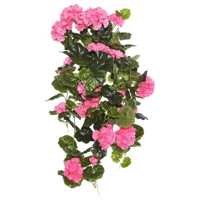  Artificial Geranium Hanging Bush (29") Pink - Vickerman 