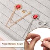 Unique Bargains Alloy Rhinestones Tassel Chain Hanging Fashion Durable Oral Brooch - 4 of 4