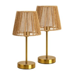 ONEWISH 2-Pack Cordless Table Lamps with Double Shades – Portable, Touch-Control, Holiday Gift & Home Accent - 1 of 4