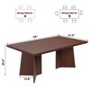 Dining Table for 6-8 People - 63" Modern Long Kitchen Table with Large Tabletop & Heavy Duty Pedestal Legs, Dinner Table for Kitchen, Conference Room - 2 of 4