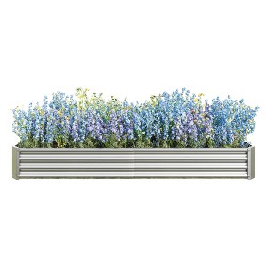 Gulches Green Metal 7.6x3.7x0.98ft Raised Planters Kit - Suitable for Planting Flowers or Vegetables - 1 of 4