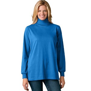 Woman Within Plus Size Perfect Long-Sleeve Turtleneck Tee - 1 of 4