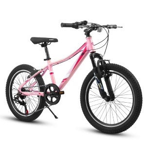 Kumasinova 24" Mountain Bike with Dual Suspension for Adults,21-Speed Grip Shifters,High Carbon Steel Frame,Mechanical Disc Brake,MTB Bikes - 1 of 4