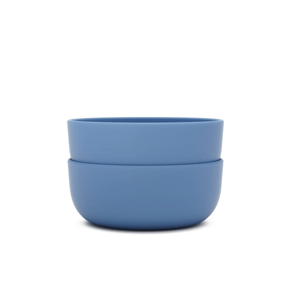 Lalo 2pk Silicone Dining Bowls - Blueberry