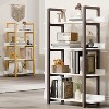 Vertical Bookshelf, 4-Tier Bookcase, Narrow Spine Book Shelf for Small Space, Corner Standing Shelf for Living Room, Study, Entryway - 3 of 4