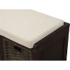 NicBex Rustic 43.7" Storage Bench with 3 Removable Wicker Baskets,Entryway Shoe Bench with Cushion,Farmhouse Entryway Bench for Living Room - 3 of 4