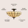 JONATHAN Y Jennifer Tiffany-Style Glass/Metal LED Semi-Flush Mount - 2 of 4