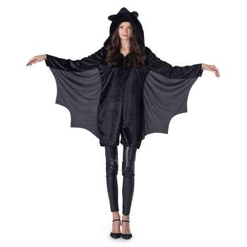 Dress Up America Bat Costume for Women - Adults Black Halloween Bat Jumpsuit - X-Large