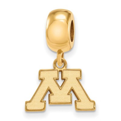 Black Bow Jewelry 14k Yellow Gold Plated Sterling Silver Minnesota Golden Gophers NCAA Bead Charm