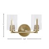Toltec Lighting Atlas 2 - Light Vanity in  New Aged Brass with 4" Clear Bubble Shade - 2 of 3